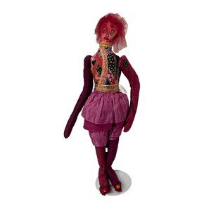Ooak Cloth‎ Doll Hand Painted 16 Inch Purple One Of A Kind